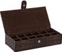Item International Sieradendoos/juwelenkistje bruin van pu-leer 21 x 9 x 5 cm - Sieradenkistje