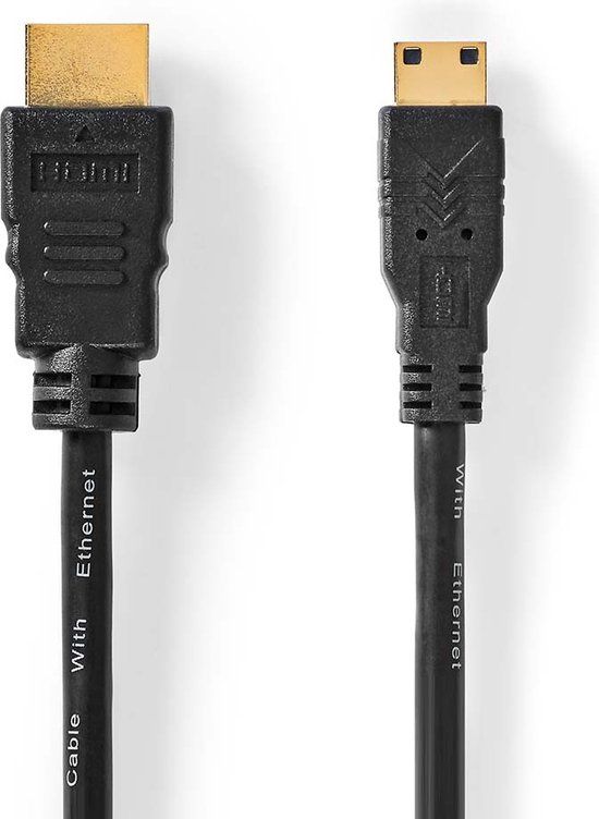 Nedis High Speed HDMI Cable - HDMI Male to HDMI Mini Male - 2m - Black