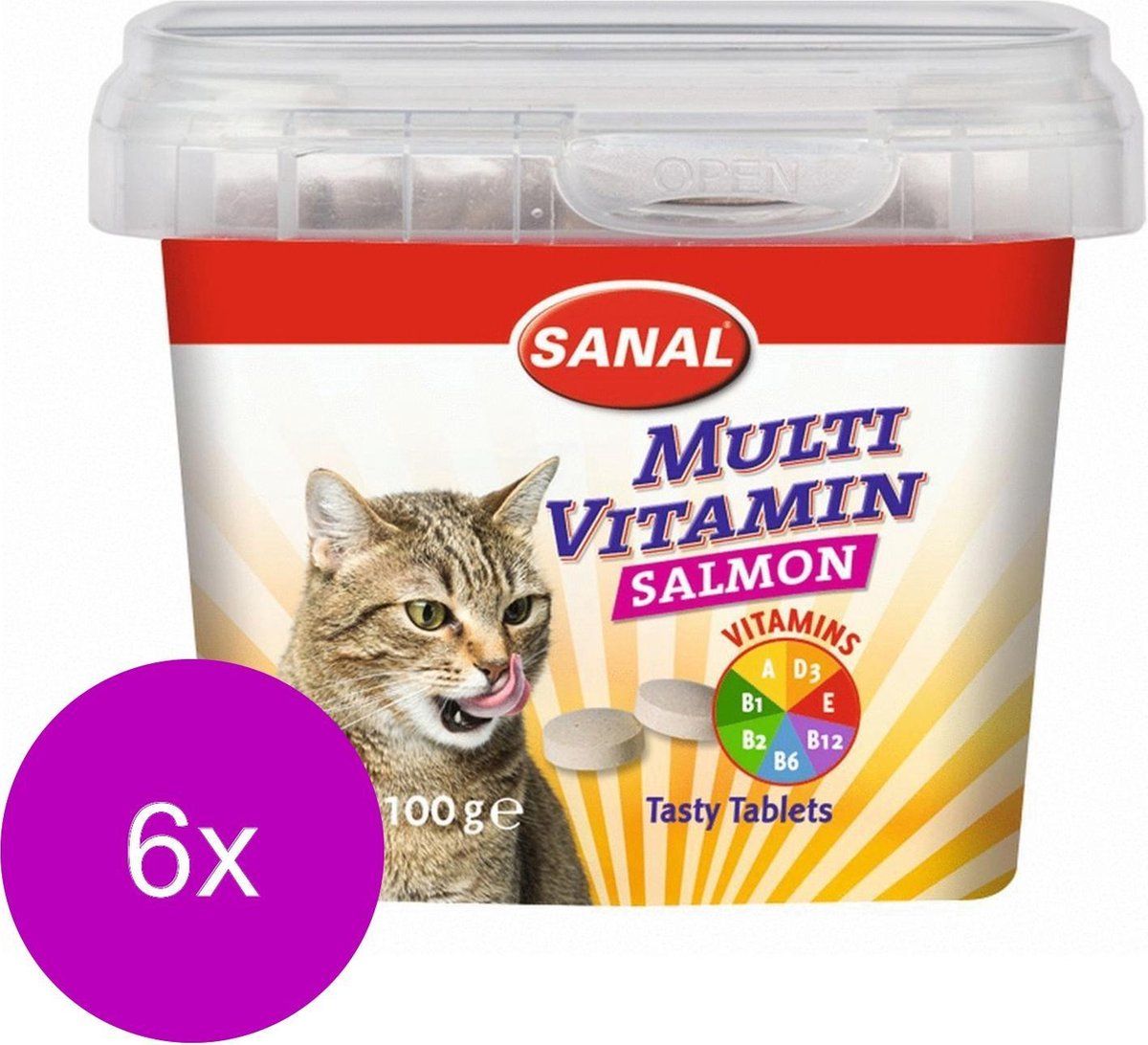 SANAL Multi Vitamin Cat Treats - Kattensnack - 6 x Zalm 100 g