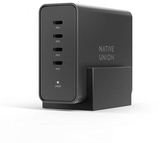 Native Union 4USB-C Wandlader 140W - Universeel - Zwart