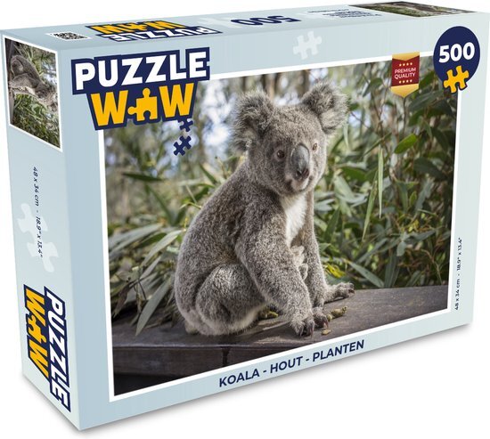 MuchoWow Puzzel Koala - Hout - Planten - Legpuzzel - Puzzel 500 stukjes