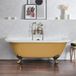 Richmond Baignoire Semi-autoportante Classique 168,5cm x 78cm - Honey Yellow (Jaune), avec Pieds de Baignoire Dorés Brossés