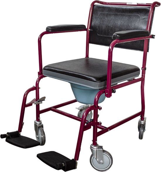 Mobiclinic Ancla Toiletstoel - Bordeaux - Met emmer en deksel