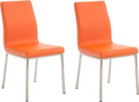 CLP Colmar Set van 2 eetkamerstoelen - RVS - Kunstlkeer - zwart