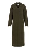 VILA VILIGA L/S V-NECK MIDI KNIT DRESS - NOOS - Forest Night - L
