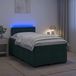 Prolenta Maison Exclusive Lit boxspring exclusif avec matelas et éclairage LED, couleur vert foncé, dimensions 120 x 190 cm, revêtement en velours
