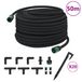 VidaXL Tuyau d'arrosage 0,6'' 50 m caoutchouc noir