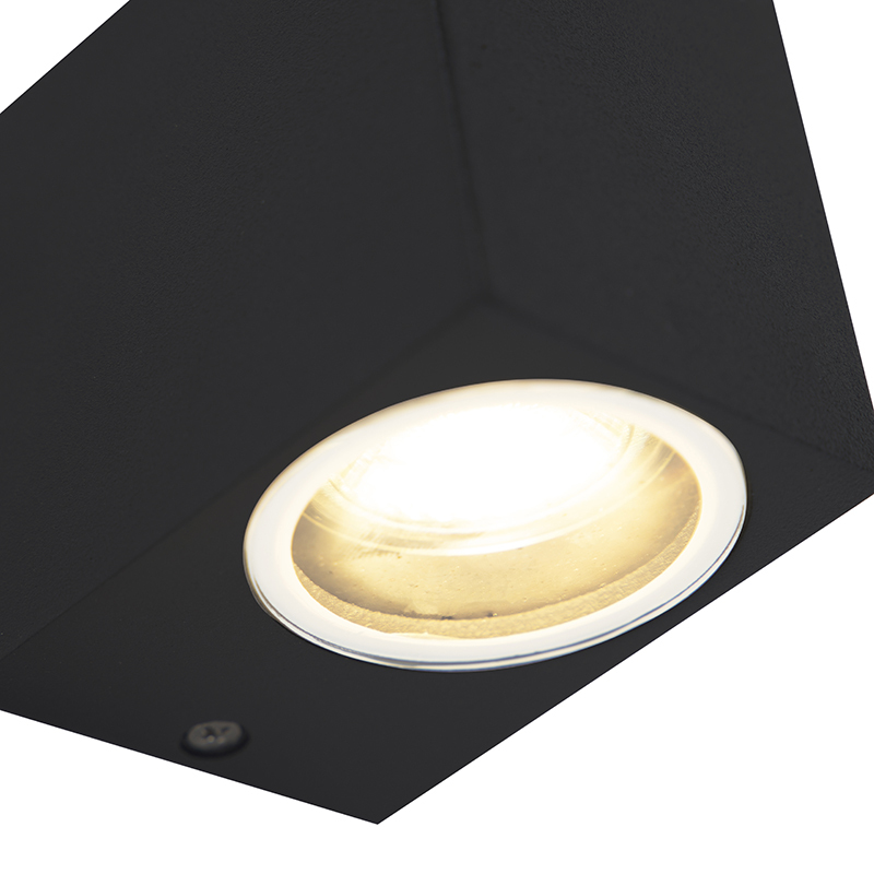 QAZQA Moderne vierkante wandlamp zwart - Baleno I