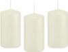 Trend Candles Cilinderkaars/stompkaars - 8x - ivoorwit - 6 x 12 cm - 40 branduren