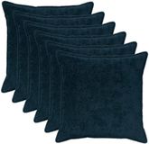 vidaXL - Kussensloop - 6 stuks - Hout - Marineblauw - 70 x 70 cm - Nep Konijnenbont
