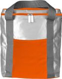 Merkloos Grote koeltas zilver/oranje - 15 liter - met hengsels - ideaal voor strand en picknick