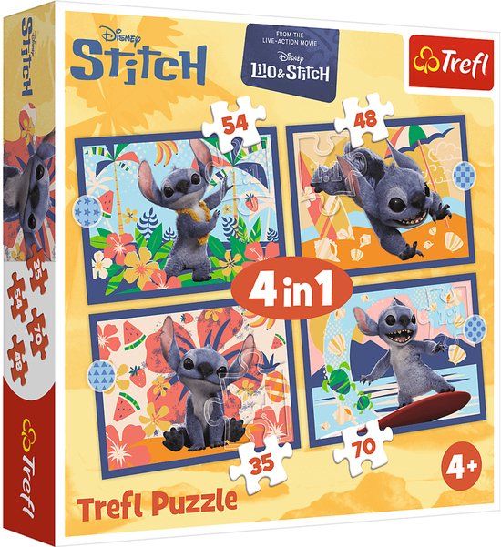 Trefl Puzzel 4 in 1 Stitch 35+48+54+70 stukjes