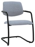 Generiek Workliving Vergaderstoel X5 - Sledeframe - Wolvilt Fenice 351 zachtblauw - frame zwart