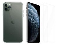 ICOVERI Beschermhoes van transparante gel, schokbestendig, compatibel met iPhone 11 Pro Max, flexibele TPU + 2 displaybeschermfolies van gehard glas, 9H bescherming