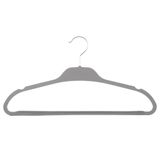 5five Set van 5x stuks kunststof/rubber kledinghangers grijs 45 x 24 cm - Kledingkast hangers/kleerhangers