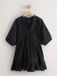Next - Dames - Mini-jurk met V-hals en pofmouwen - Tall - Zwart