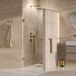 Brauer Void - Porte de douche - Verre clair - 70 x 200 cm - Réversible - incl. Revêtement de verre - Or PVD brossé