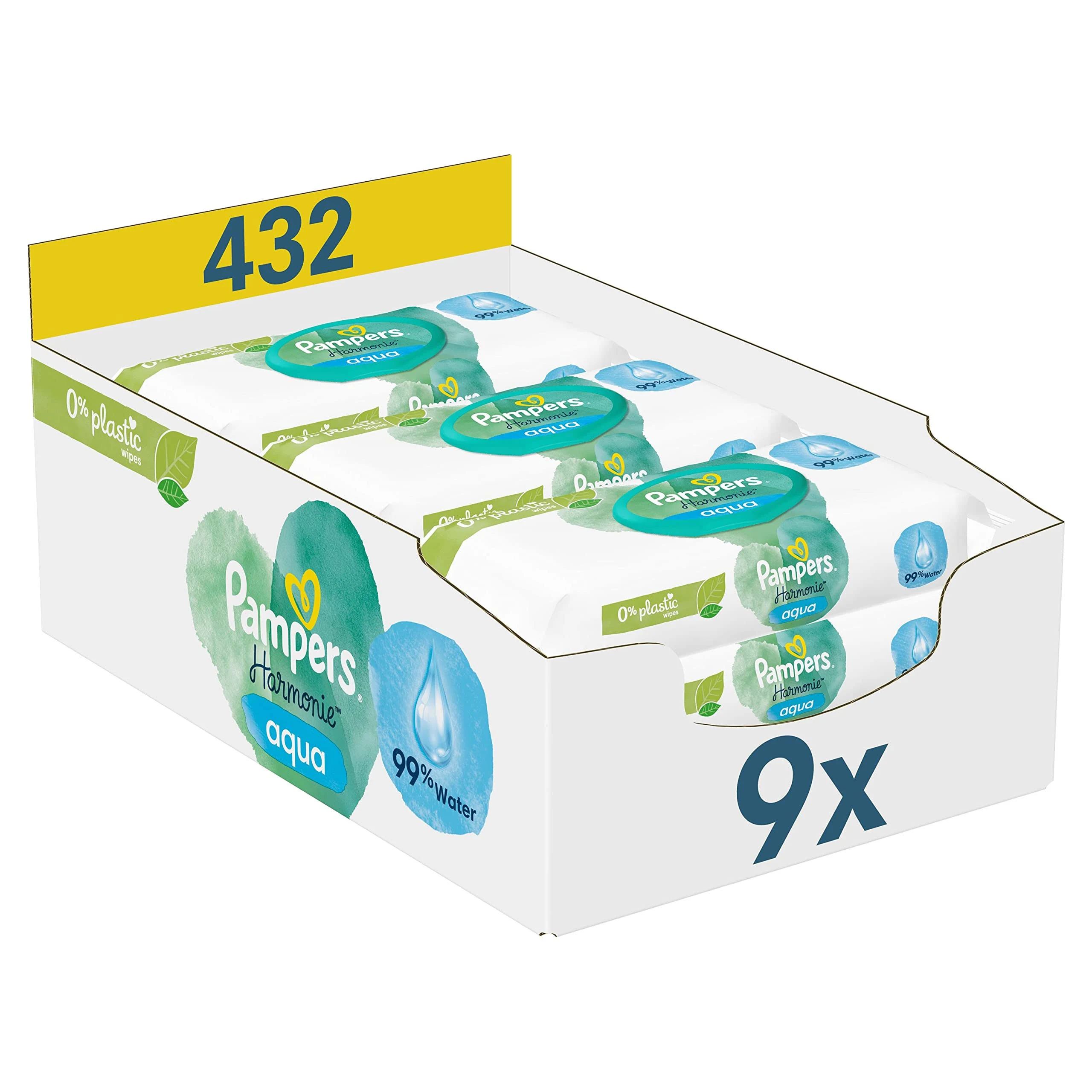 Pampers Harmonie Aqua Billendoekjes - 432 stuks - Alle Huidtypes