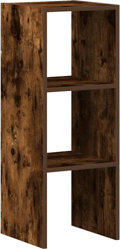 vidaXL Boekenkast stapelbaar 30x30x80 cm bewerkt hout gerookt eiken