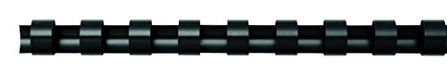Fellowes Kunststof bindkammen, 19 mm A4, capaciteit 121-150 vel, 21 ringen, zwart, 100 stuks