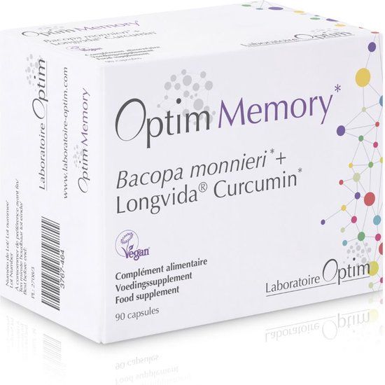 Bionoto Optim Memory 90 capsules | Bacopa monnieri - Longvida Curcumine | Concentratie en geheugen
