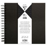 Clairefontaine 95441C - Album om te personaliseren, harde kaft, zwart, 20 x 20 cm, 40 vellen, 185 g