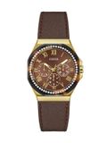 Guess GW0753L3 Vrouwen Polshorloge - Bruin Leer, Bruin Kast, Bruin Wijzerplaat, 36mm