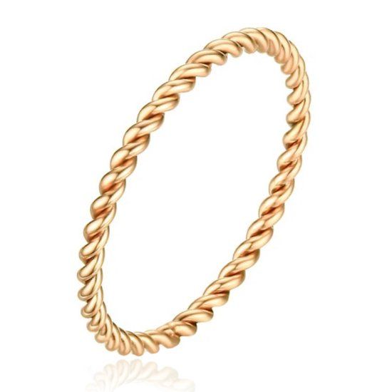 Cilla Jewels Lookinggoodtoday Gedraaide Elegante Dames Ring Edelstaal Verguld Goudkleurig-18mm
