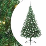 vidaXL - Kunststof - Voorverlichte - Kerstboom - met - 300 - LED - Groen - 210 - cm - PVC