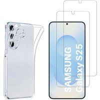 Phonillico® Case voor Samsung Galaxy S25 en 2 Gehard glas Screenprotector