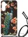 Samsung Galaxy A14 5G Coque anti-choc paon avec fleurs