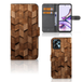 Motorola Book Style Case voor Motorola Moto G13 | G23 Wooden Cubes