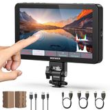 NEEWER F700 7 inch camera veld monitor, 2000nit HD 1920 x 1080 IPS touchscreen met 3D LUT, 4K HDMI Loop In/Out met Peak Focus DSLR Video Assist HDR golfvorm, Cold Shoe Mount, 2 NP-F750 batterijen en