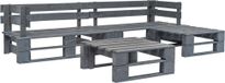 Maison Exclusive - Ensemble de jardin pour le jardin, composé de 4 pièces, fabriqué en bois de palette recyclé, couleur gris