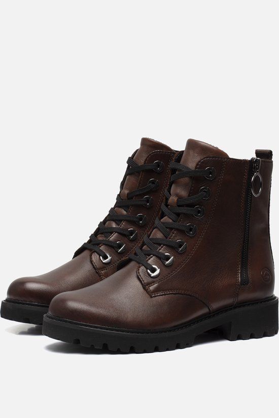 Remonte Dames Veterboots Cognac Leer Maat 38