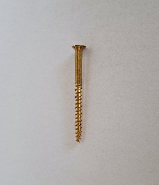 Hoenderdaal Fasteners Hoenderdaal Houtschroef Messing Blank 4.0x50mm (10 Stuks)