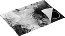 Chefcare Inductie Beschermer Abstracte Kunst - Donkere en Lichte Marmer - Zwart Wit - 77x51 cm