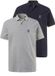 JP 1880 Heren Poloshirts Basic Set van 2 Piqué Gekamd Katoen - Donkermarine - Maat 3XL