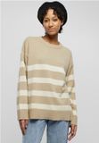 Urban Classics - Striped Knit Crewneck sweater/trui - M - Beige