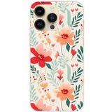 Apple iPhone 14 Pro Max Flower wall bedrukt siliconen hoesje