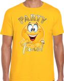 Bellatio Decorations Foute party t-shirt voor heren - Party Time - geel - carnaval/themafeest XL
