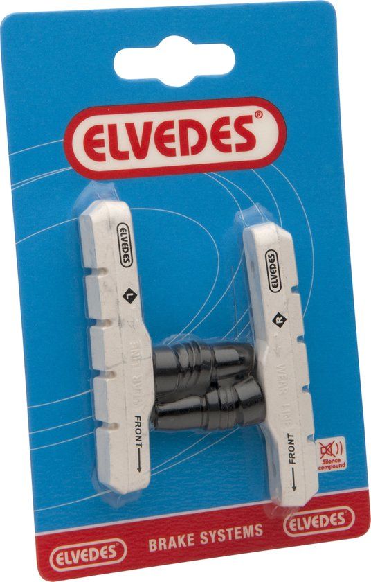 Elvedes V-brake Remblokken - Wit - 2 Stuks