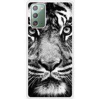 Samsung Galaxy Note Tigre blanc et noir Verstevigd hoesje met sublimatie bedrukking