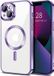 Techsuit Luxury Crystal Back Cover étui avec MagSafe pour Apple iPhone 13 - Transparent/Violet clair