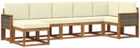 vidaXL - Buiten - bank - set - 7 - st - Natuurlijk - en - Crème - Polyester
