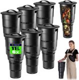 KADAX Ondergrondse tuincompostbak van kunststof, geurloze compostemmer voor het maken van mest, compostcontainer met ventilatiegaten (zwart, 6 stuks)