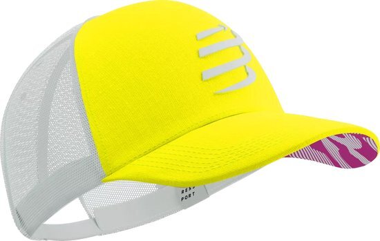 Compressport | Trucker Cap | Unisex | White/Safety Yellow/Neon Pink | One Size -