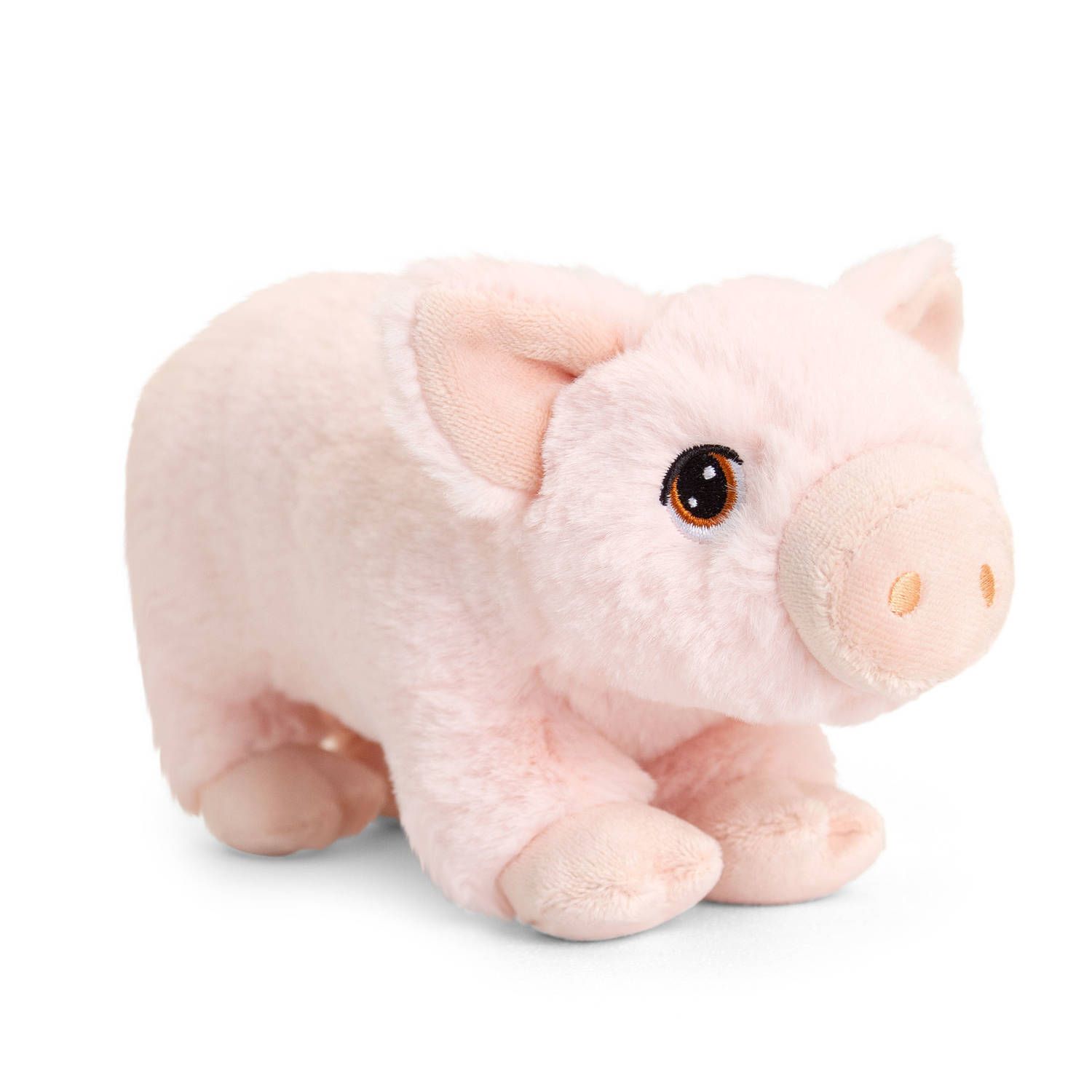 Keel Toys Pluche knuffel dieren roze varken/biggetje 18 cm - Knuffelbeesten - Boerderij dieren speelgoed