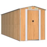 vidaXL Tuinschuur 523x223 cm Staal Bruin