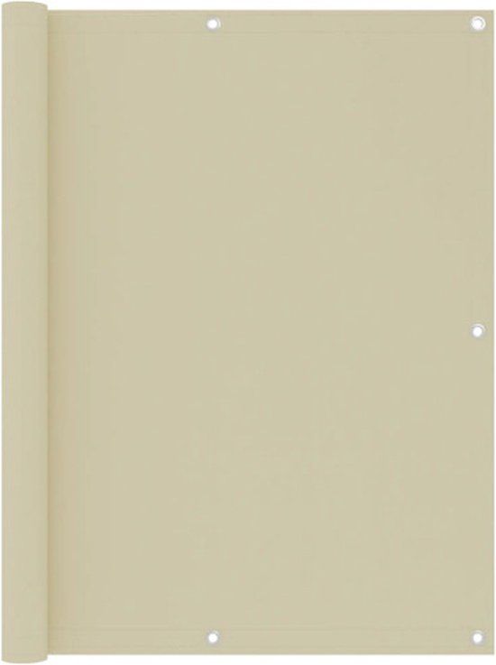 vidaXL Balkonscherm Crème 120x600 cm Oxford Stof